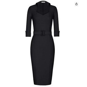 NWT 3/4 Sleeve Elegant Bodycon Lapel Pencil Dress